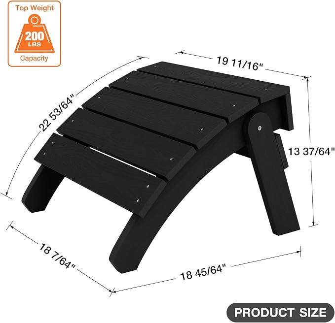 YEFU Adirondack Ottoman, Patio Foot Rest, Adirondack Foot Rest, Folding - Image 6