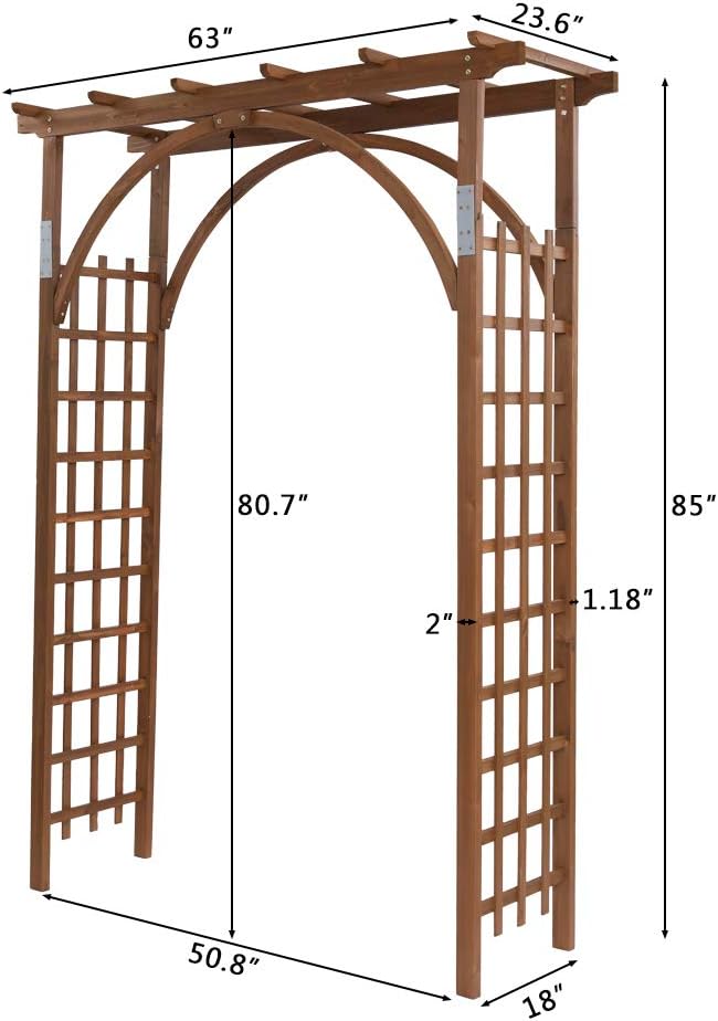 Outdoor Wooden Arbor Trellis, Cedar Wood Garden Arbor Arch, Modern Rectangular - Image 2