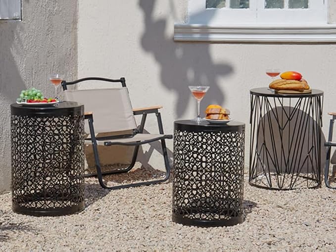 HFHOME Set of 3 Heavy-Duty Round End Table, Side Table, Coffee Table - Image 7