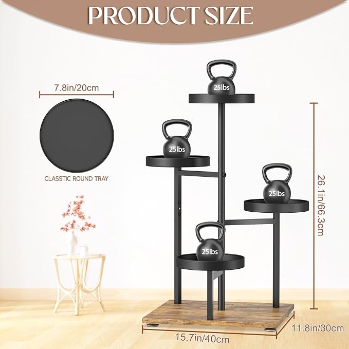 iDavosic.ly 4 Tier Plant Stand Indoor, Tiered Corner Flower Holder Shelf Outdoor - Image 5