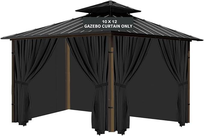 Gazebo Universal Replacement Privacy Curtain, 4-Panels Sidewall by TNGAN