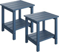 GarveeLife Adirondack Outdoor Side Table 18 x 15 in, HDPE 2-Tier Patio Side by GarveeLife