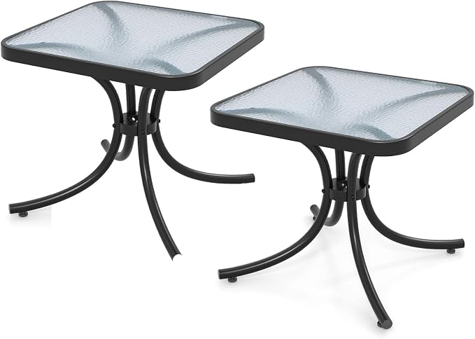 Tangkula Outdoor Side Table, 20 Inches Square End Table by TANGKULA