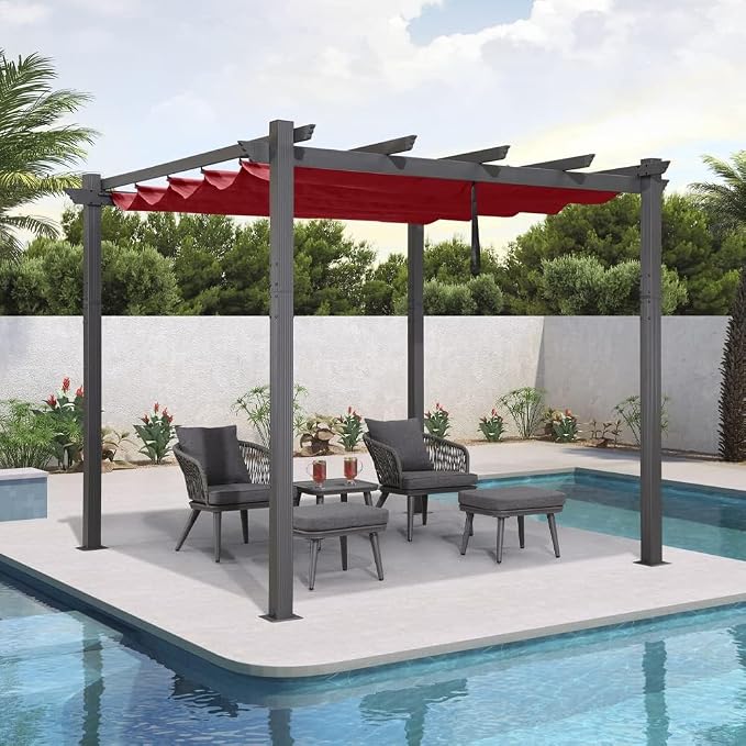 PURPLE LEAF 10' X 10' Outdoor Retractable Pergola - Image 2
