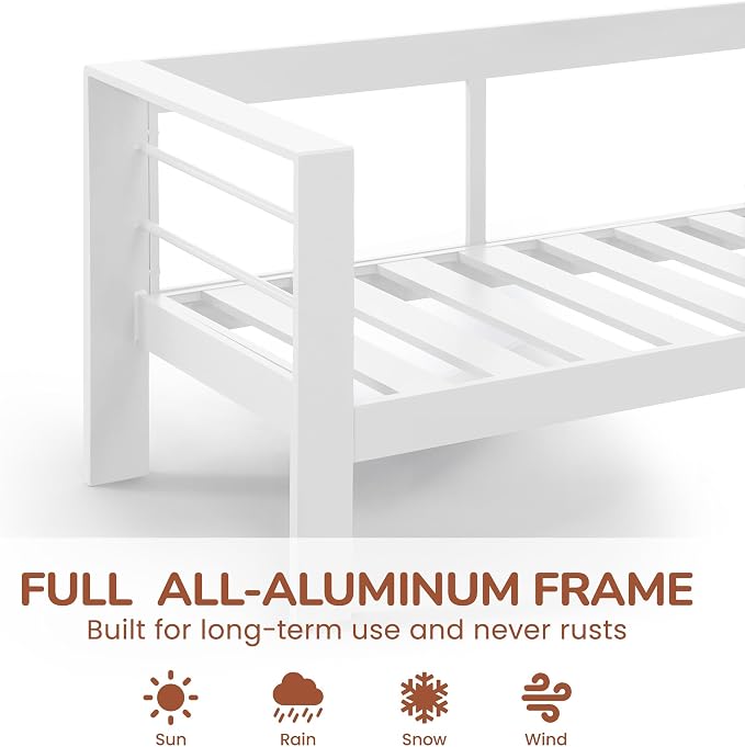 Solaste Outdoor Couch Aluminum Patio Furniture Sofa, 3-Seat All-Weather Metal - Image 2