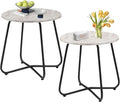 VECELO 17.7 inch Small Round Outdoor Side Table, Patio End Table, Waterproof by VECELO