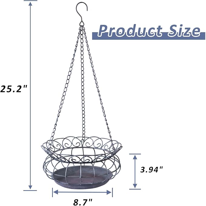 Metal Hanging Planters, Plant Hanger Basket Decorative Plant Pot Holder - Image 4