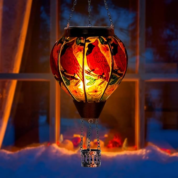 DREAMSOUL Cardinal Hot Air Balloon Solar Lantern, Hanging Solar Lanterns Outdoor - Image 9