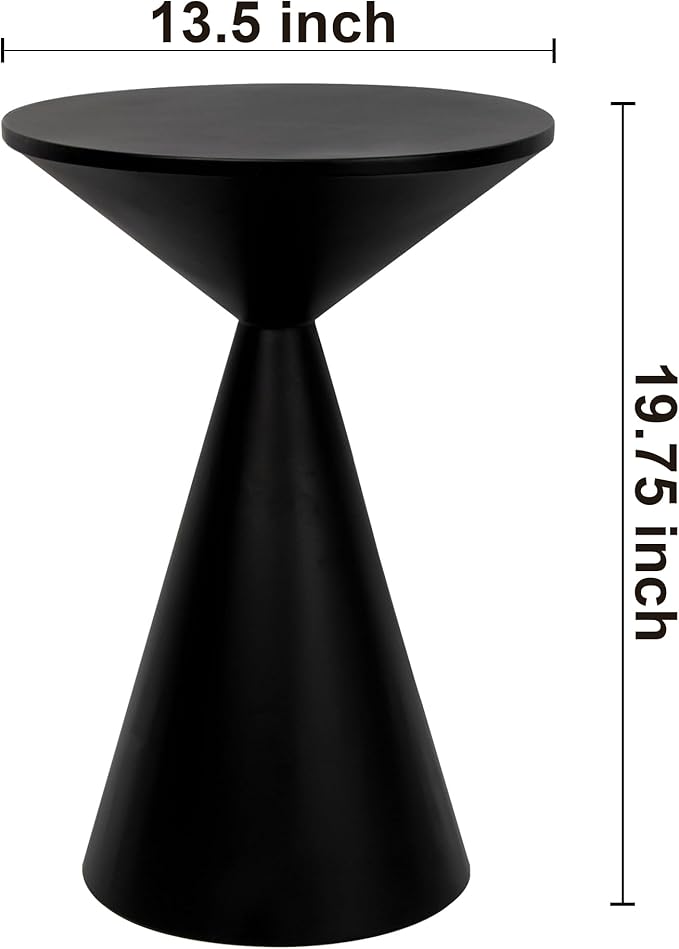 Small Drink Table, Round Martini Table, Drum End Table Side Table, Metal Accent - Image 2