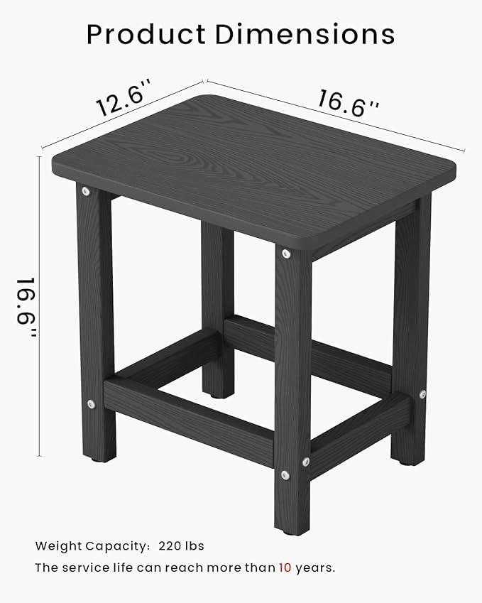 Weatherproof Outdoor Side Table, HDPE Small Outdoor Table - Image 3
