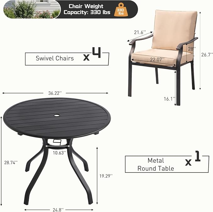 Outdoor Patio Dining Set, Outdoor Furniture Dining Set - Image 2