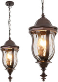 Large Outdoor Pendant Light Fixtures, 23.6'' Exterior Hanging Lantern Porch by SmeikeLighting