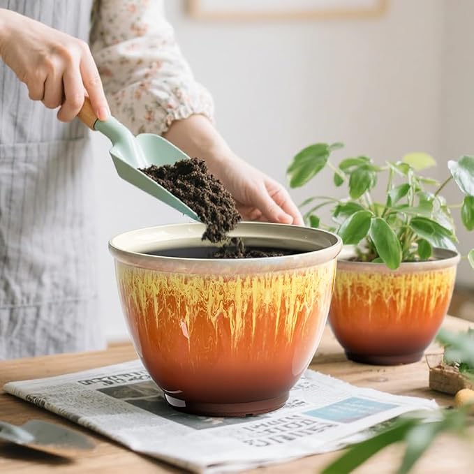4 Pack Plastic Plant Pots Indoor - Image 5