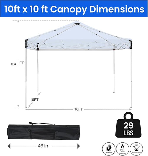 10x10ft Pop Up Canopy Tent, Heavy Duty Waterproof Folding Tent - Image 2