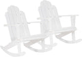 Jayde White Solid Wood Outdoor Adirondack Rocking Chair Set of 2 by Linon by Linon