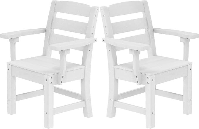 YITAHOME HDPE Chairs Set of 2, Sturdy Patio Chair w/Max Bearing 330 LBS by YITAHOME