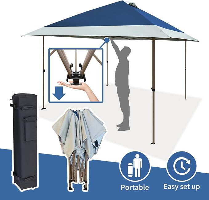 OUTDOOR LIVING SUNTIME 13x13 Instant Easy Pop Up Canopy, Portable Commercial - Image 9