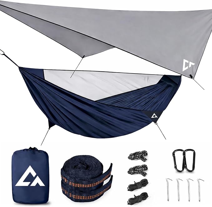Camping Hammock with Mosquito Net and RainFly Tarp by CROSSHIP