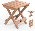VINGLI Small HDPE Folding Side Table, Plastic Waterproof Portable Adirondack by VINGLI