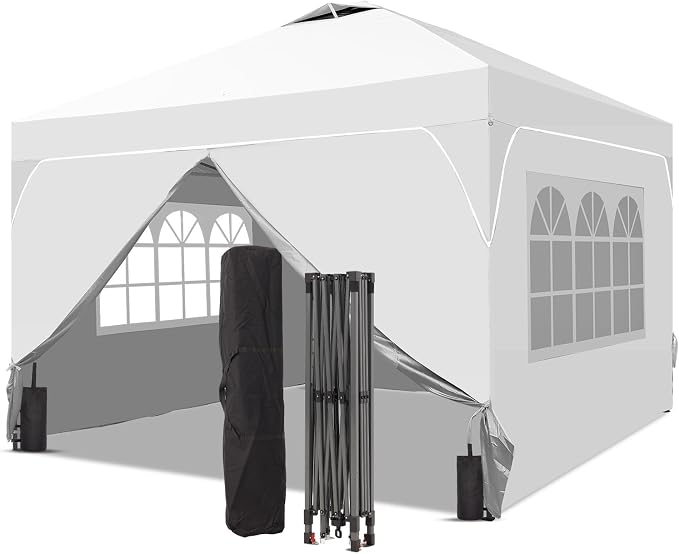 10x10 FT Pop Up Canopy, 1-Button Push Instant Canopy Tent by Oneofics