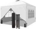 8x8 FT Pop Up Canopy with 1-Button Push, 4 Removable Sidewalls, Instant Canopy by Oneofics