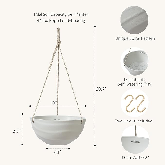 La Jolie Maison 10 Inch Hanging Planters - Image 3