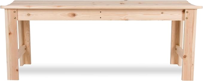 Shine Company Outdoor Wooden Backless Patio Garden Bench, 4 Ft - Image 3