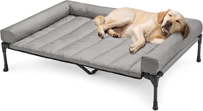 Veehoo Cooling Elevated Dog Bed Add Removable Waterproof Bolster Cushion Mat by Veehoo