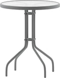 Flash Furniture Bellamy 23.75'' Round Tempered Glass Metal Table by FlashFurniture