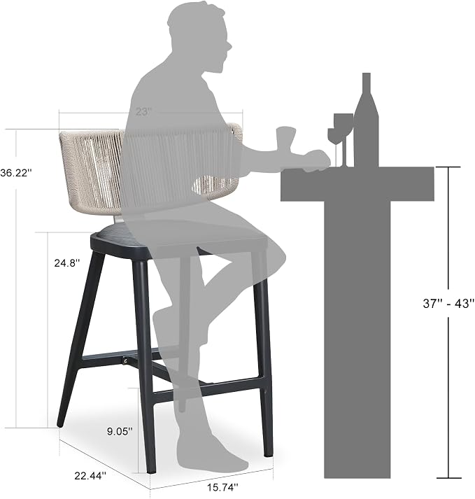 PURPLE LEAF Outdoor Counter Height Stools Set - Image 2