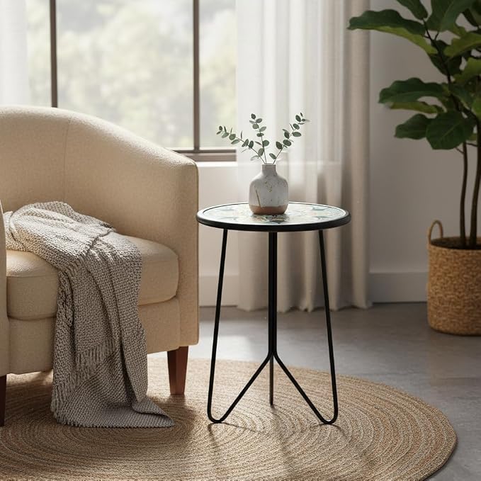 LIFFY Patio Side Table, Indoor Round Accent End Table - Image 10