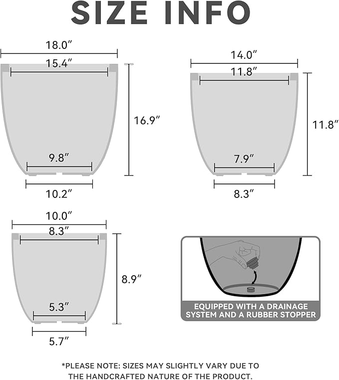 Kante 18", Outdoor Indoor Large Planter Pots - Image 2