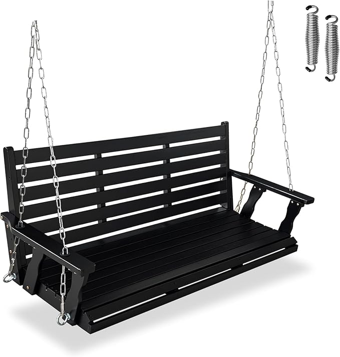 Wooden Porch Swing, Ergonomic Seat, Bench Swing by MegaCasa