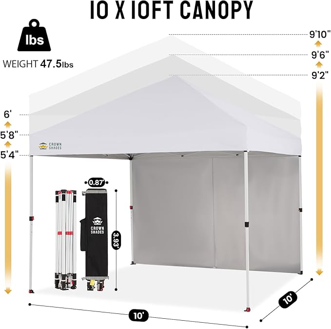 CROWN SHADES 10X10 Comercial Instant Canopy Pop Up Tent - Image 2