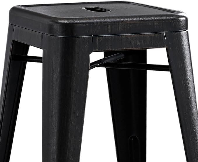 AC Pacific 24” Metal Backless Barstool Set of 2 – Country Rustic Style - Image 6
