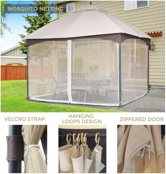 Patio Gazebo 10x12, Outdoor Gazebos, Heavy Duty Gazebo Soft Top Gazebos - Image 3