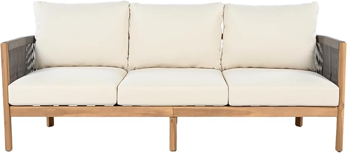 Christopher Knight Home Havets 77"W Outdoor 3 Seater Sofa, Acacia Wood Bench - Image 4