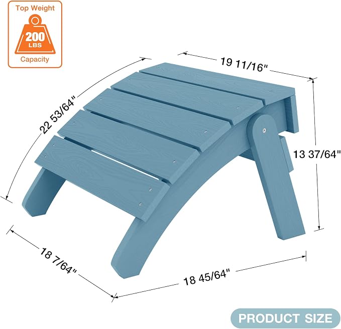 YEFU Adirondack Ottoman, Patio Foot Rest, Adirondack Foot Rest, Folding - Image 5