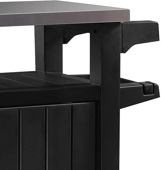 Keter Unity Small 40 Gallon Grill Prep Table and Storage Cart, Portable Serving - Image 8