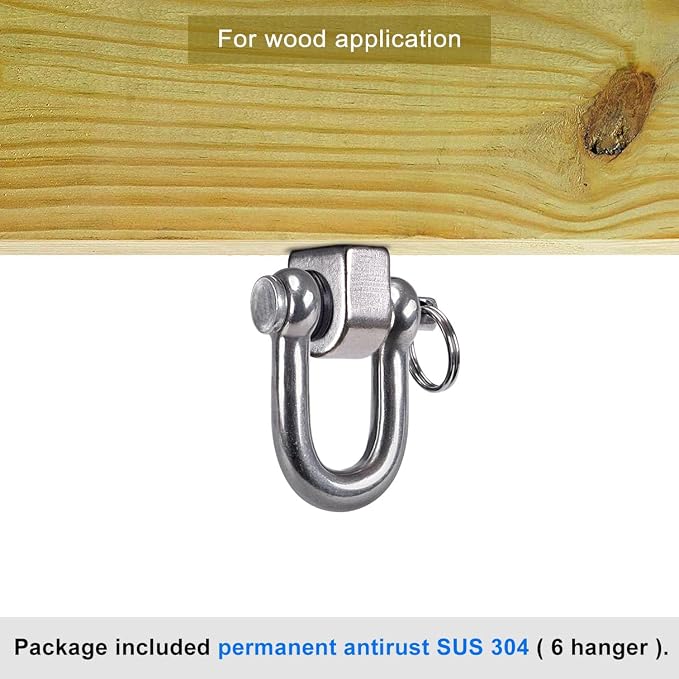 SELEWARE 6 Pack Swing Hangers Swing Set Hooks Stainless Steel Hammock Hooks - Image 4