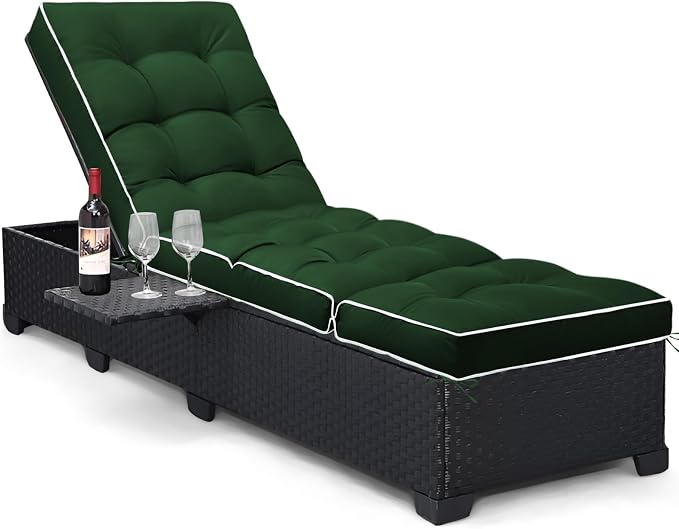 Outdoor Chaise Lounge Chair Cushion, Waterproof Non-Slip Patio Chaise Lounge by Tycdiose