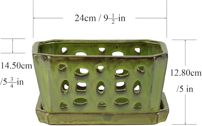 W&W Orchid Pot with Holes and Saucer - Image 6