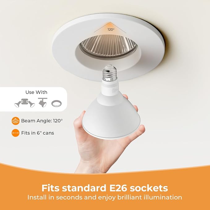 10 Pack PAR38 Outdoor Flood Light Bulbs, LED Flood Light Bulb Warm White 2700K - Image 5