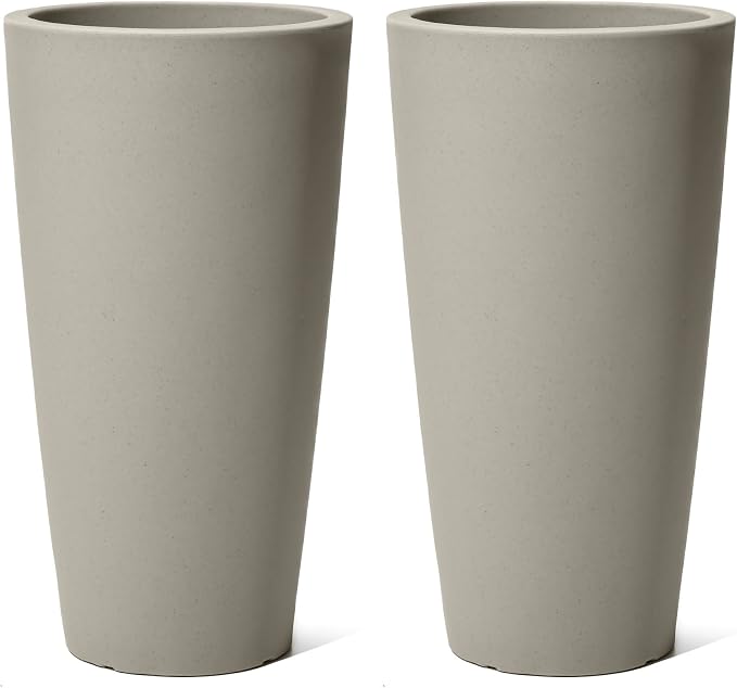 Step2 Tremont Tall Round Tapered Planter, Indoor/Outdoor Plants, Efficient by Step2