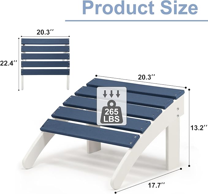 Aoodor Outdoor Adirondack Ottoman - Image 2