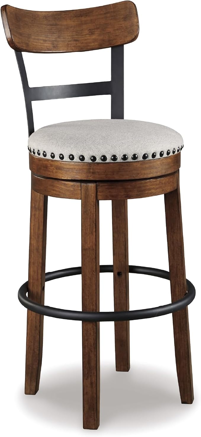 Signature Design by Ashley Valebeck | 30″ Farmhouse Pub-Height Swivel Barstool by SignatureDesignbyAshley