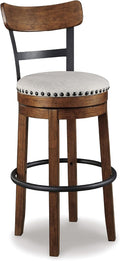Signature Design by Ashley Valebeck | 30″ Farmhouse Pub-Height Swivel Barstool by SignatureDesignbyAshley