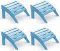 BRIOPAWS Adirondack Ottomans | Folding | Set of 4 | HDPE Plastic | Arctic by BRIOPAWS