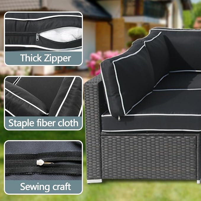 14Pcs Outdoor Cushion Covers Replacement Washable w/Zipper - Image 2