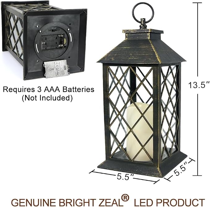 Bright Zeal 2-Pack 13.5" Vintage Candle Lantern - Image 7